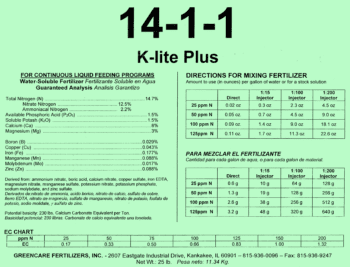 K-Lite Plus Orchid/Epiphyte Fertilizer