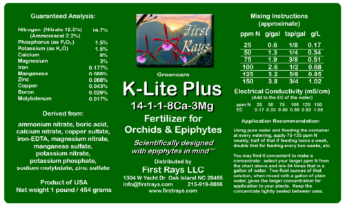 K-Lite Plus Orchid/Epiphyte Fertilizer